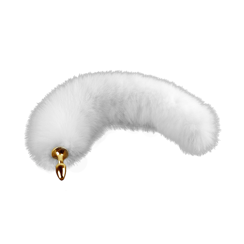 White Fox Tail Butt Plug Small Real Fur Design White Fox Tail Butt Plug Small Real Fur Design