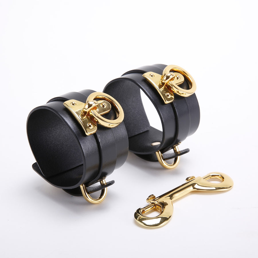 Luxury Italian Leather Bondage Tools Set with Case - Black