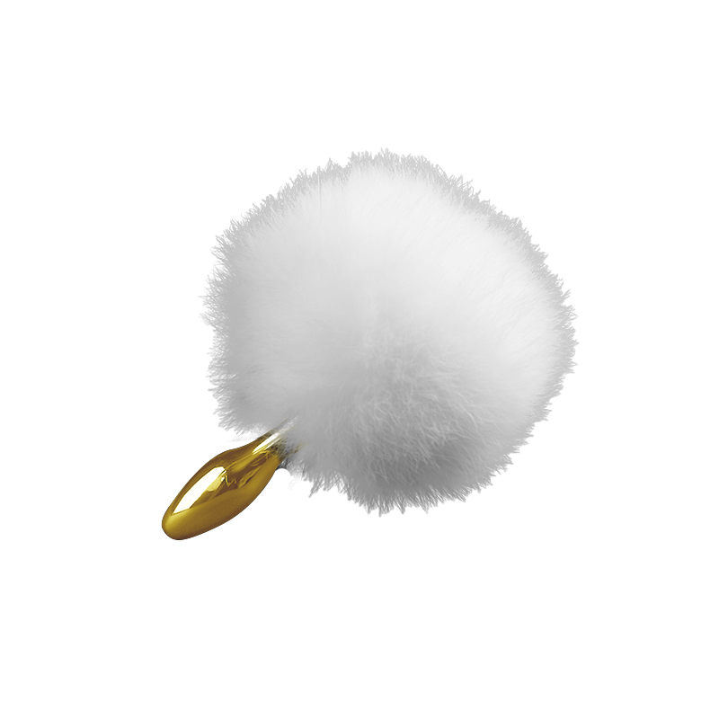 White Bunny Tail Butt Plug Small Real Fur Design White Bunny Tail Butt Plug Small Real Fur Design