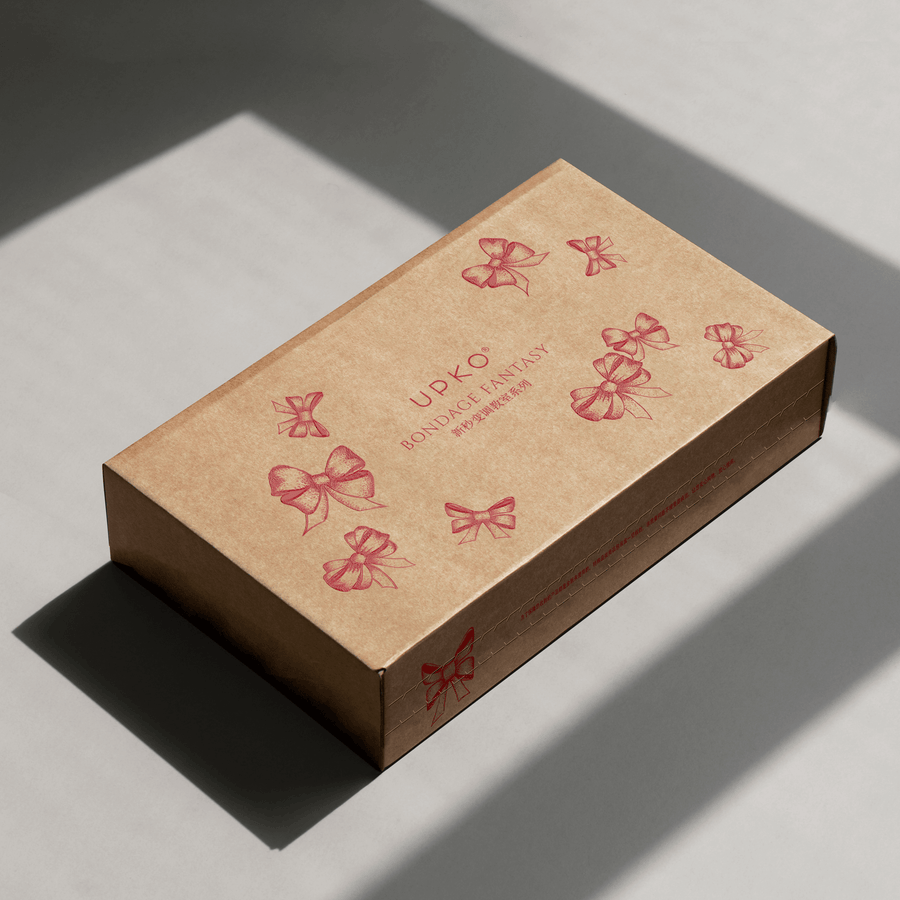 UPKO Bowknot Bed Restraint Straps box featuring elegant bow illustrations on a kraft paper background.