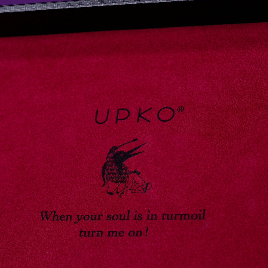 UPKO logo on a pink background with text 