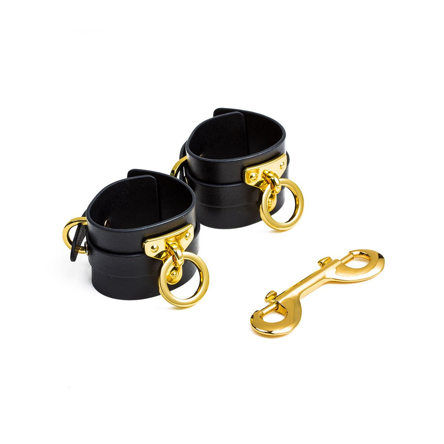 Luxury Italian Leather Spreader Bar, Handcuffs, and Ankle Cuffs Set