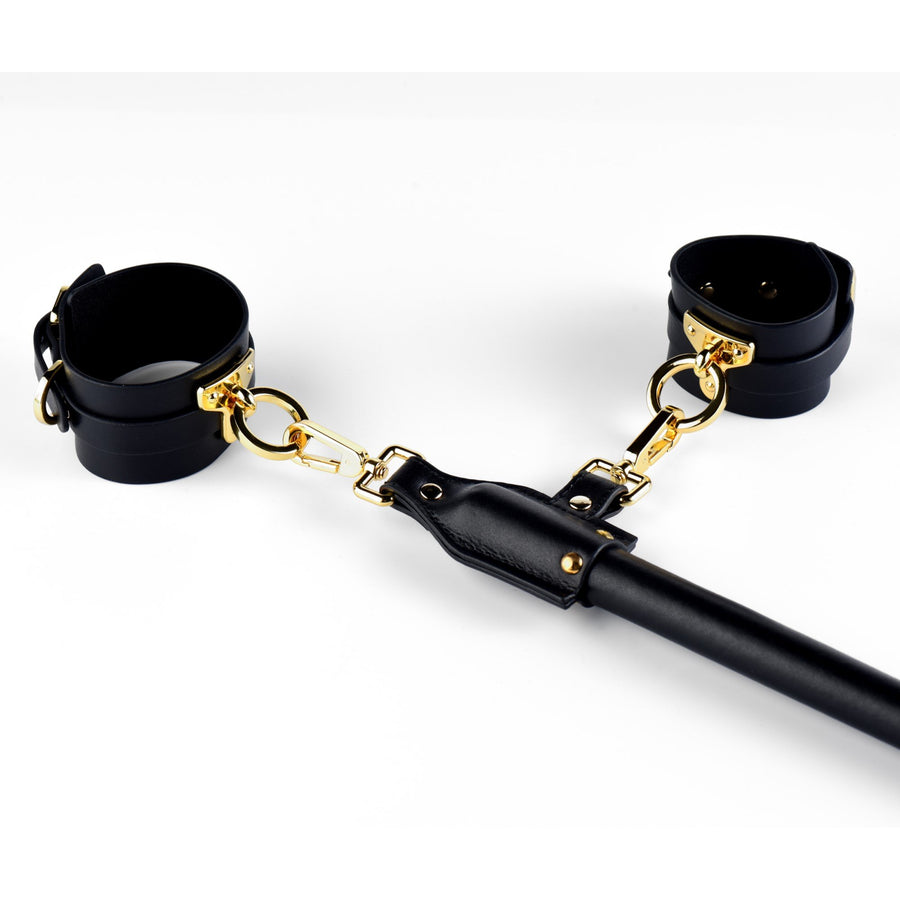 Luxury Italian Leather Spreader Bar, Handcuffs, and Ankle Cuffs Set